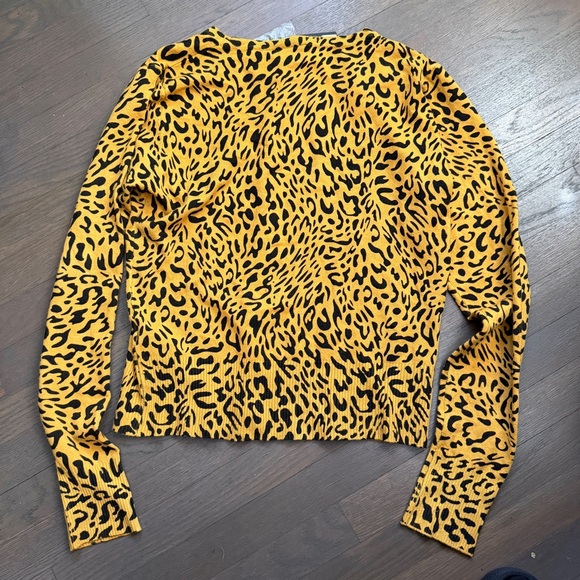 Voodoo Vixen yellow leopard print retro cardigan xs - Picture 4 of 5